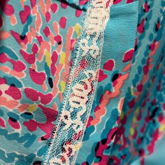 Lilly Pulitzer Womens Wilda Bright Blue Beaded Neck Caftan Dress S - Picture 5 of 7